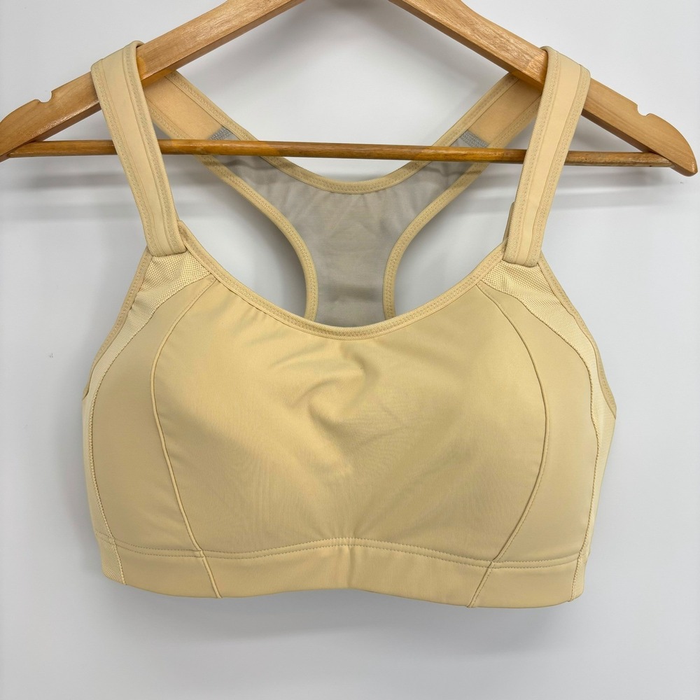 Syrokan Women 36 DD High Impact Adjustable Racerback Sport Bra Beige‎ A251 Run
